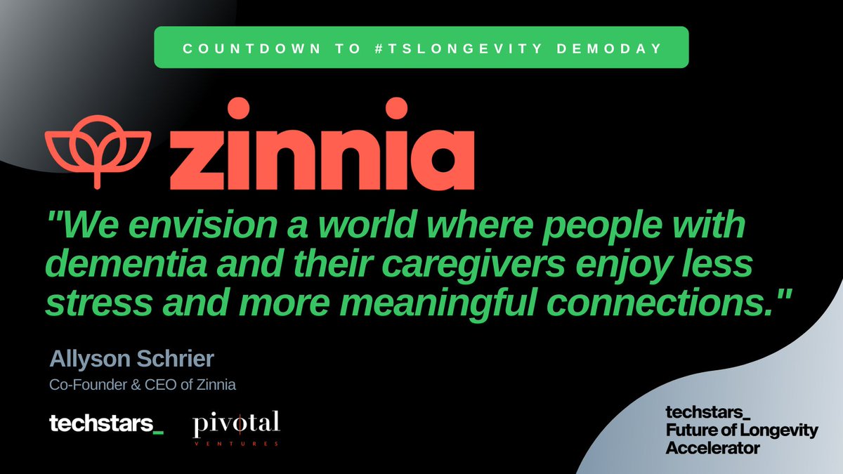Today we are 1 (week)day away from the #TSLongevity Investment Summit and DEMO DAY! We featured one company per day for the 10 days leading up.

Today is <a href="/watchzinniatv/">Zinnia TV</a>. Join us on April 3 to hear more.

Register here - tsta.rs/ksBx50NxICN

<a href="/Techstars/">Techstars</a> <a href="/pivotalventures/">Pivotal Ventures</a>