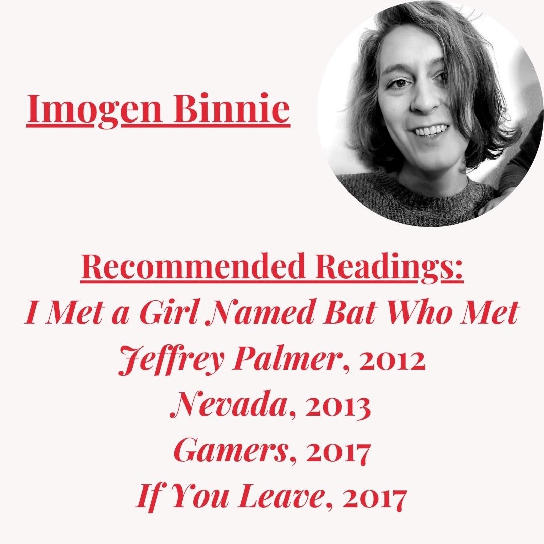 PittLitProgram's tweet image. Our final featured female writer for Women’s History Month is Imogen Binnie! Binnie’s debut novel, Nevada, was a nominee for the Transgender Fiction category at the 26th Lambda Literary Awards. Binnie won both the Betty Berzon Emerging Writer Award and the MOTHA Award!