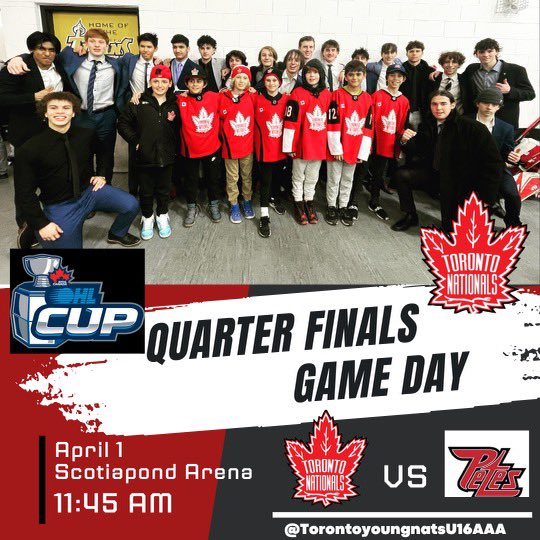 Let’s Go!!! Woohoo! 
GO NATS GO!! #OHLCup  #GTHL