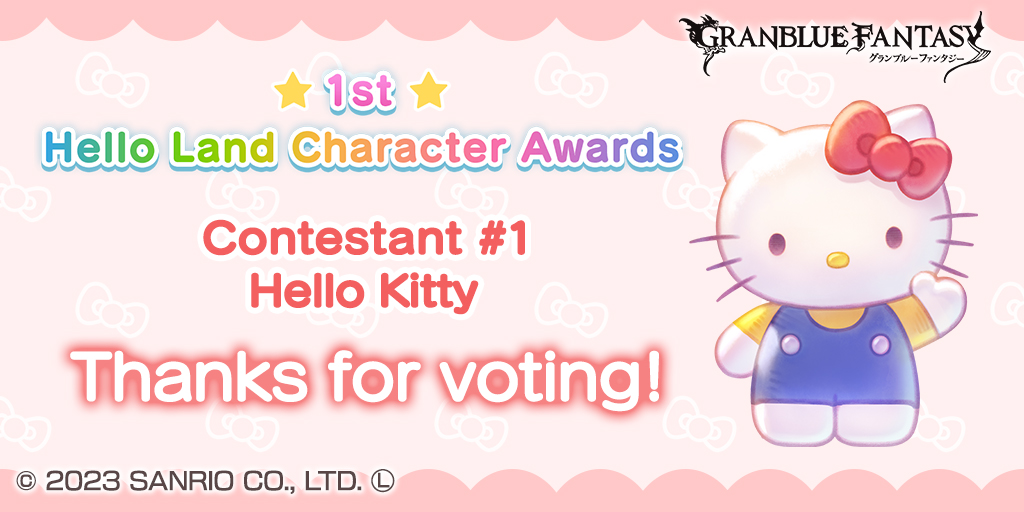 AlienoreLevi's tweet photo. The 1st Hello Land Character Awards are underway! I voted for this character today! https://t.co/0WN4YPN2mf
