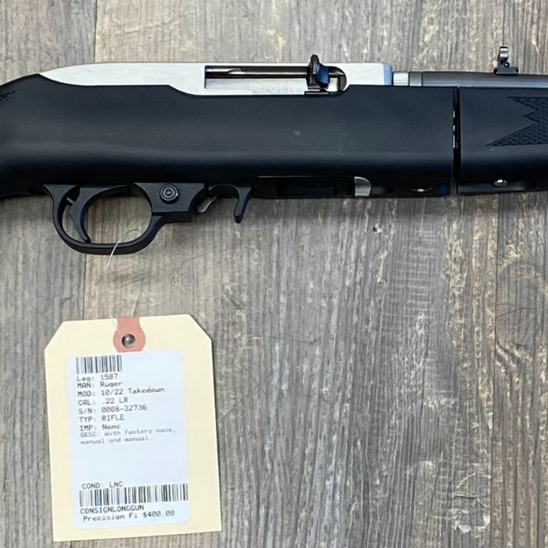 precision_arms's tweet photo. New Consignment: Ruger 10/22 Takedown, practically brand new, still has the stickers on it. Comes with factory case and paperwork. Click the link below to see all our used inventory:
https://t.co/PHLPeXbg2V
#precisionfirearms #thegunstock #peacethroughprecision #used #guns https://t.co/mO2NJVfnME