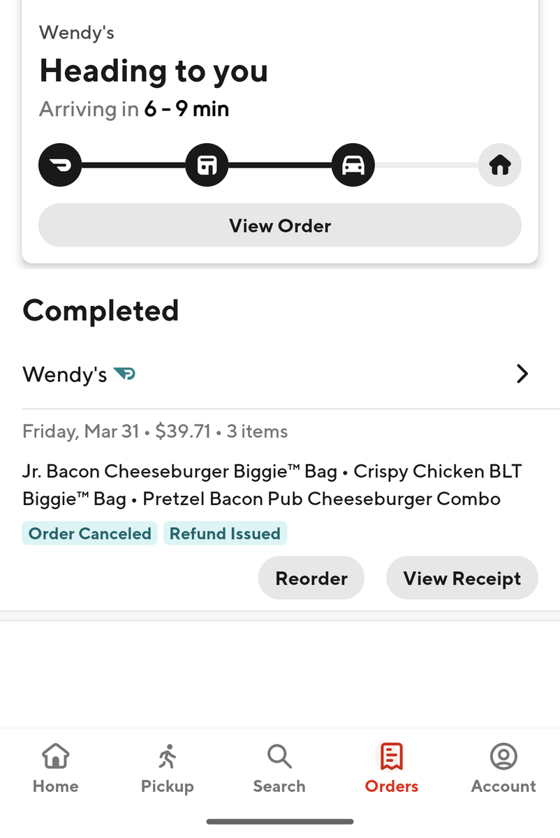 locationseeker's tweet photo. @DoorDash_Help @DoorDash I placed the order with the biggie promo and got charged full price but not only that I also got charged twice! I was only able to cancel one of the orders thanks to your servers, ridiculous https://t.co/QHWyq7yZFg