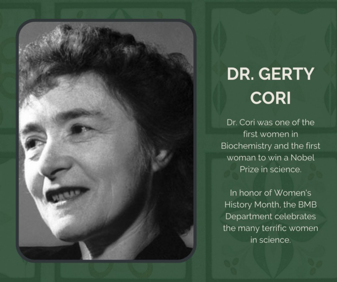 The BMB Department continues to celebrate all of the wonderful women in science on this last day of Women's History Month.