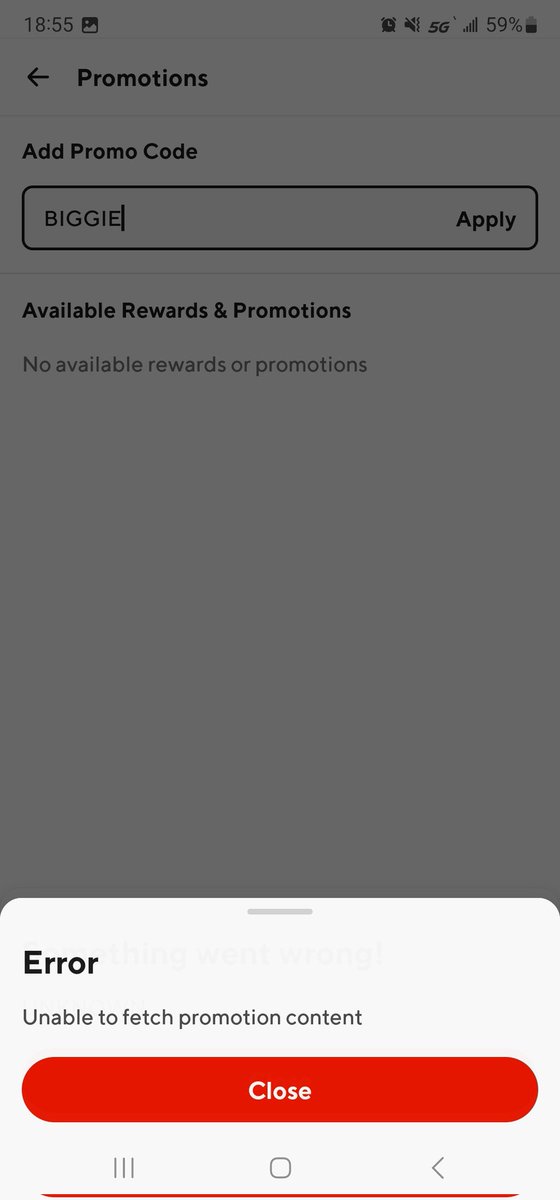 JSpyder12's tweet photo. @DoorDash @DoorDash_Help @Wendys for the whole hour tried yalls "deal" Now the platform is having issues. Come on man. Hope yall do right by all the people trying to use yalls promo #biggiebad #LetDown #prono https://t.co/nM7aQEViay