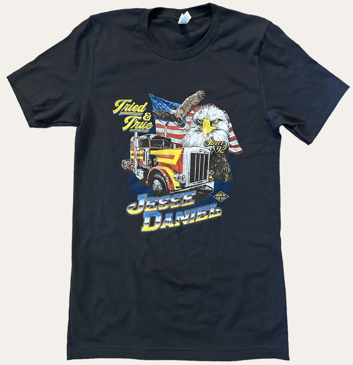 thejessedaniel's tweet photo. Here’s some of that new merch I’ve been talkin’ about. These will be available at our live shows only for now, I’ll let you know when we put em online. #RollinOn #TriedandTrueSince92 https://t.co/weBahPcrFD