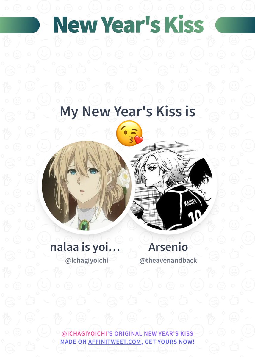 ✨ New Year's Kiss 

I'm preparing my best last year kiss and first of the next year theavenandback 😘💕
And you, who will you kiss at midnight?

➡️ affinitweet.com/new-years-kiss