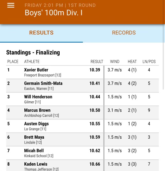 zaexpng's tweet photo. 10.39 prelims @TexasTFXC relays!!! @BrazosportISD https://t.co/yz1ZGtmrno