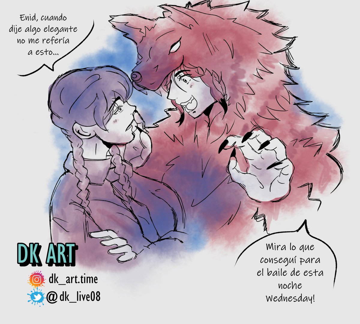 -Wednesday, look what I got for the dance tonight! 
-Enid, when I said something fancy I didn't mean this... 

#wenclair #wenclairfanart