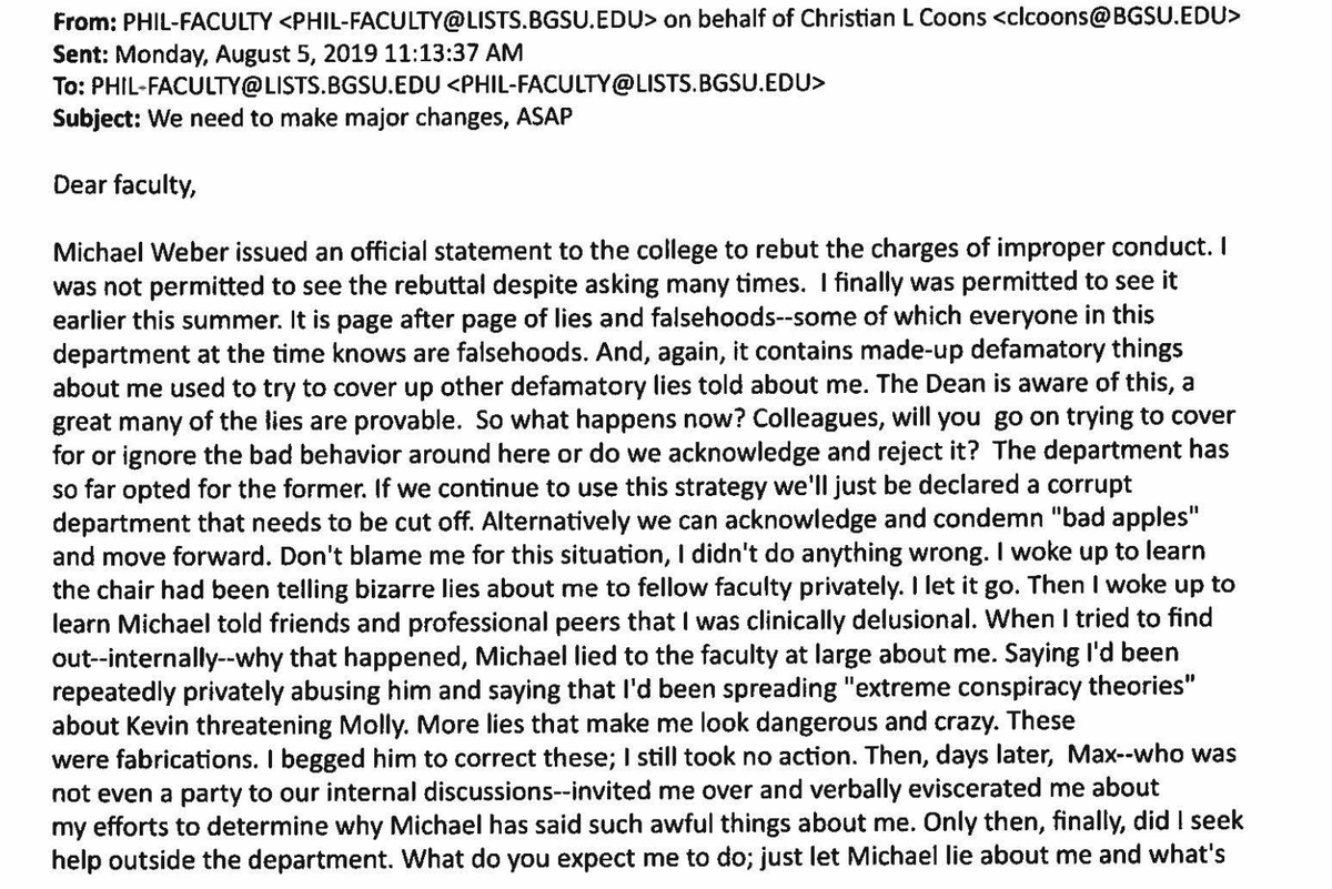FormoftheFalcon's tweet photo. @bgsu @ArtSciBGSU what did Coons mean by death penalty? Receivership for the department which was already told to the faculty by dean Raymond Craig. https://t.co/sbnSKmM5PP https://t.co/JfWIin03sc