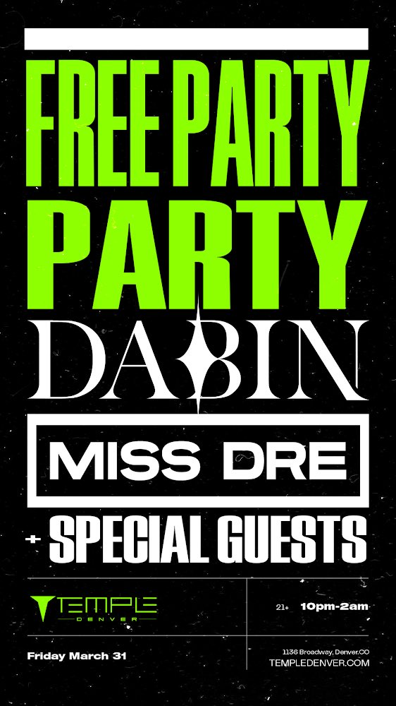 dabinmusic's tweet photo. ok Denver! Temple was kind enough to let us to play tonight so i’m gonna be playing a DJ set and bringing a bunch of homies for some b2b madness. free show so first come first serve. i appreciate all the patience while we figure out a new date for Red Rocks 🫶🏻 https://t.co/28FBHavukj