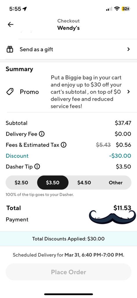 HannahGraceRy's tweet photo. @DoorDash_Help @Wendys @DoorDash soooo “delivery” was unavailable right up until the end of the promotion ended. Then now that it’s ended I can order it??? Y’all better make it up to everybody cause y’all scamming https://t.co/2YLefUVvae
