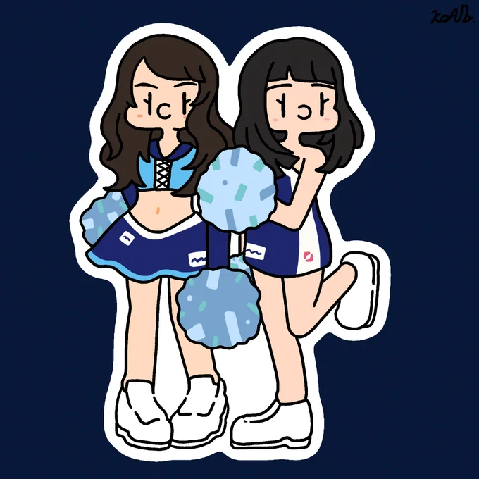 なんとなくRIKOさんとRINさん#アビスパ福岡  #fanart #アビスパチアリーダーズ 