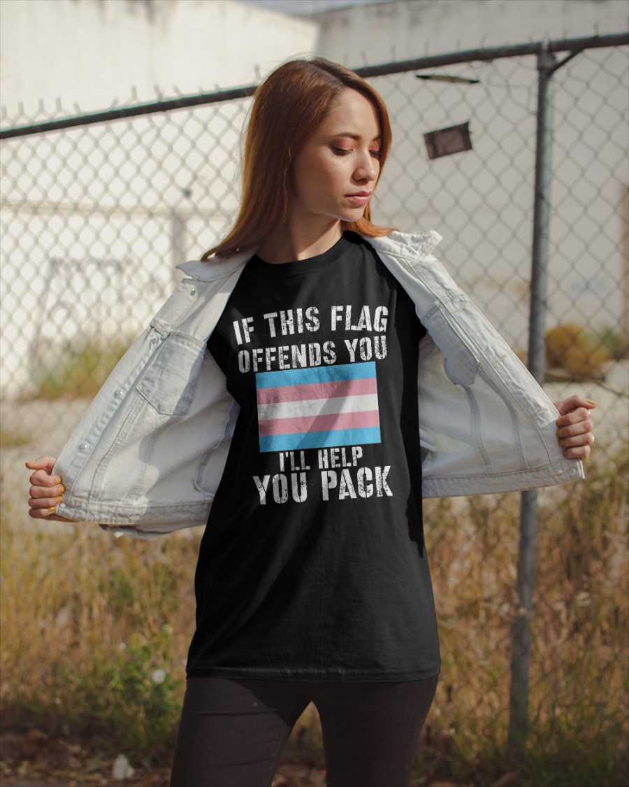 Simo03852218's tweet photo. worn design. "If This Flag Offends You I'll Help You Pack" for trans, LGBTQ and their allies. Stand against trans hate and the discrimination towards trans youth.
https://t.co/MafYzhTeUP
#TransDayOfVisibility #TransRightsAreHumanRights 
#TransVisibilityDay https://t.co/JARRn08vsV