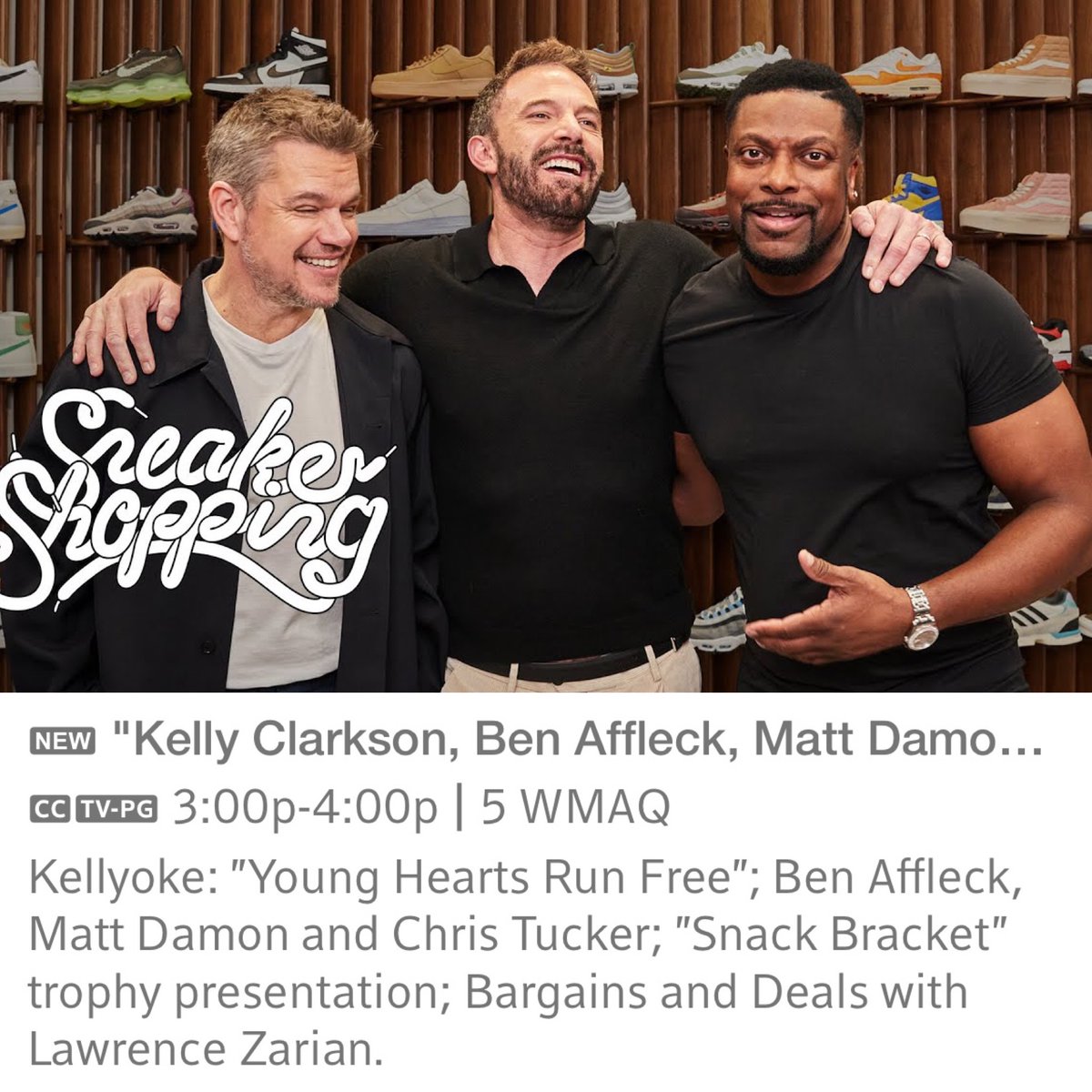 Ben Affleck, Matt Damon, and Chris Tucker will be on the Kelly Clarkson Show Monday (April 3) 

#AIRmovie #BenAffleck #MattDamon #ChrisTucker #TheKellyClarksonShow