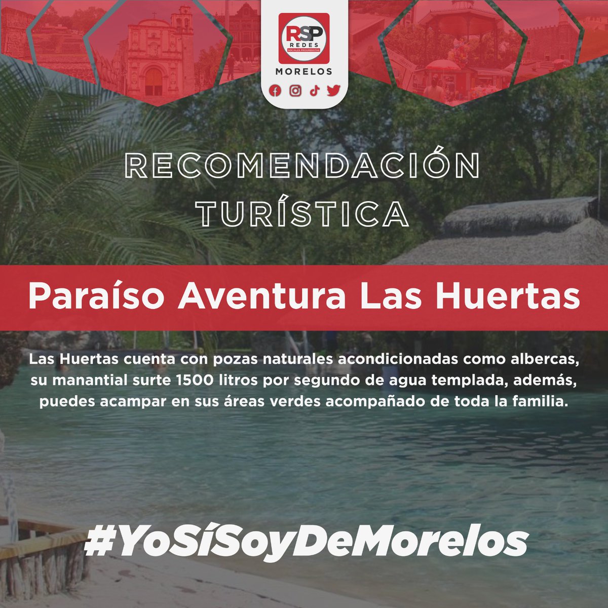 RSP_Mor's tweet photo. Si buscas un lugar totalmente natural, clima cálido, sensación de aventura y agua abundante, eso y más es Paraíso Aventura Las Huertas. 🌳🌊

#RSPTodosSomosUno #YoSíSoyDeMorelos #RSPMORELOS #Morelos #JuntosAdelante #RSP #YoSiSoyDeMorelos #parquenatural #atraccionturistica https://t.co/tg5T2vDhO1