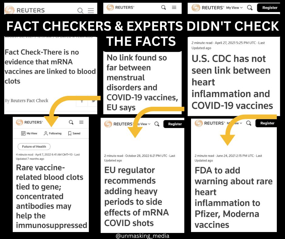 @Jikkyleaks @VikiLovesFACS I find that Reuters fact checks are excellent in letting people know that they're the guinea pigs, and how many more 'links' for official warnings are likely coming. Stops them getting more jabs in an instant.