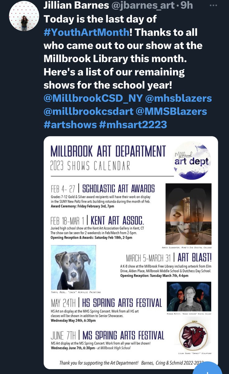 youthArtMonthNY's tweet photo. Art shows, art shirts and amazing works on display! #youthartmonth #nysyam2023 https://t.co/rW7PKCBs3p