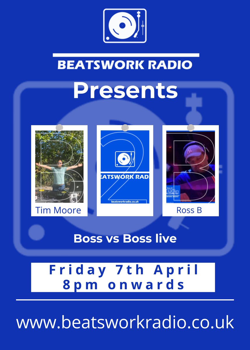 beatsworkradio1's tweet photo. Not one to miss!!! #LiveBroadcast B2B #BOSS V #BOSS going to be epic!!! next #FridayNight #Letthebeatsworkforyou 🫵 https://t.co/MZaa5OIctu