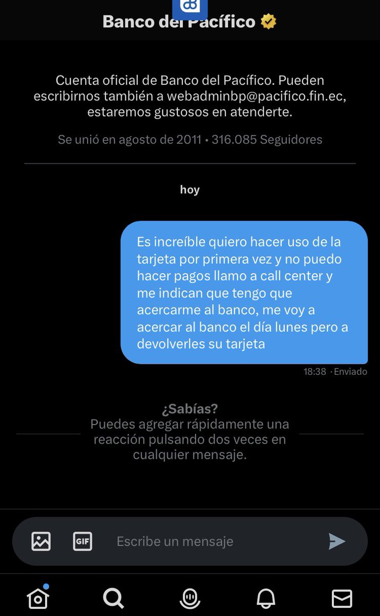 jc_defaz's tweet photo. @BancoPacificoEC no es el servicio que espero como cliente, la propuesta de valor en mi caso no se cumplió. https://t.co/Pjc2QAMKHa