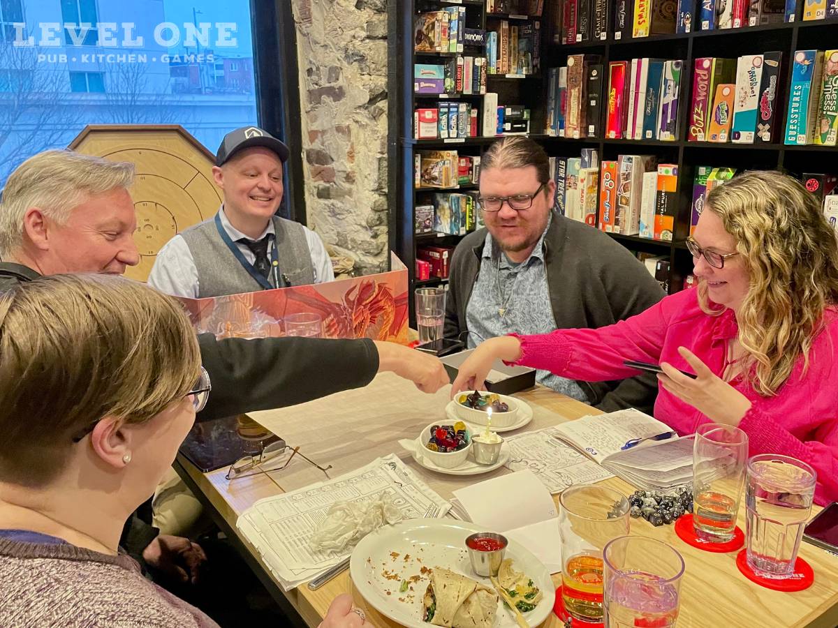 Happy Adventure-versary!! 6 years ago we starting hosting D&amp;D games &amp; this group was our first adventuring party! Congratultions to our veteran heroes! May your swords always be +1, your clerics always have diamonds, and your dice always roll nat 20s (except for Jeff's)!