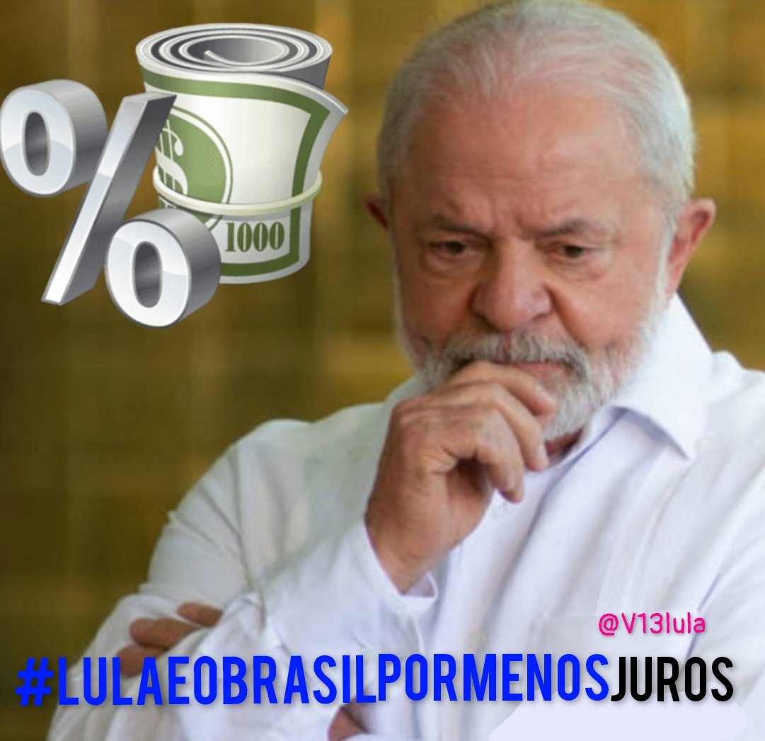 Boa Noite, Heróic@s Guerreir@s! Os juros no Brasil do BC fiel ao mercado, está engessando a economia brasileira, com esses juros estratosféricos a economia brasileira não decola, e os mais humildes pagam o pato. #LulaEoBrasilPorMenosJuros