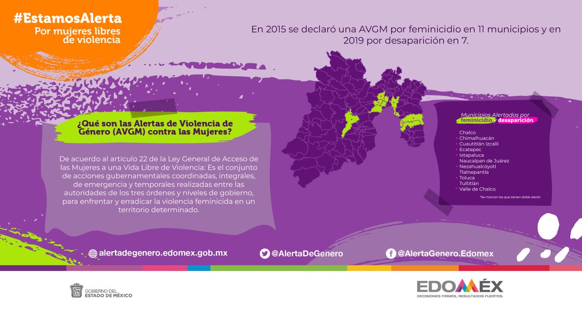 alertagenero's tweet photo. ¿Qué son las #AlertasDeGénero y en qué municipios se han declarado?, ¡infórmate!

En el Edoméx #EstamosAlerta contra la Violencia hacia las Mujeres.
➡️https://t.co/F3LsHTR7Jm https://t.co/InKSArFi9O