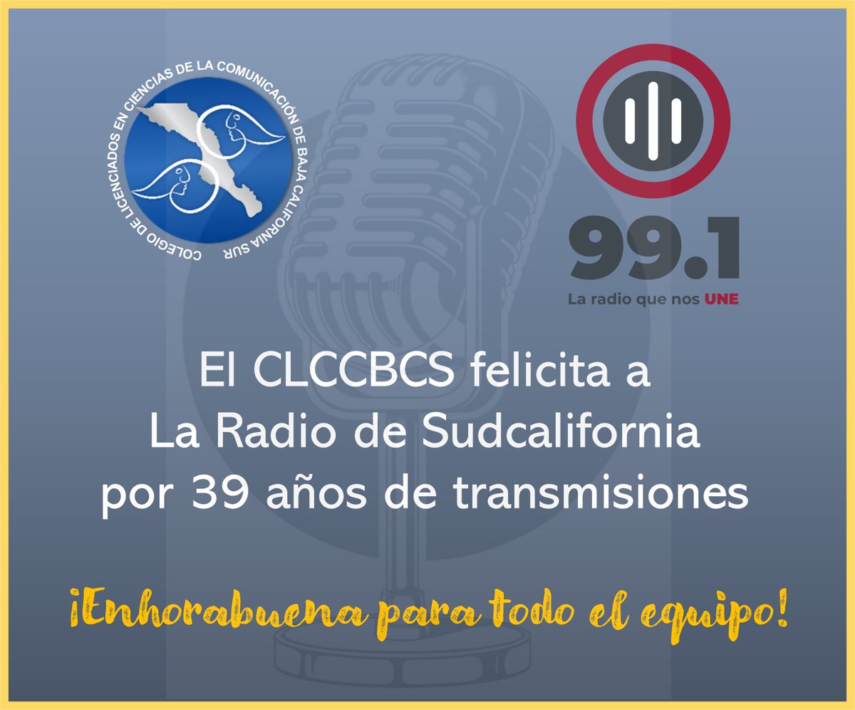 ComunicaBCS's tweet photo. El #CLCCBCS se honra en ser parte de la conmemoración de 39 años de la radio pública de #BCS al ser parte de su barra de contenidos con el programa sabatino #Radiálogos. Reconocemos ampliamente la labor del equipo de producción ¡Enhorabuena y que vengan más años más! @IertbcsO https://t.co/S3rhmR0n7b