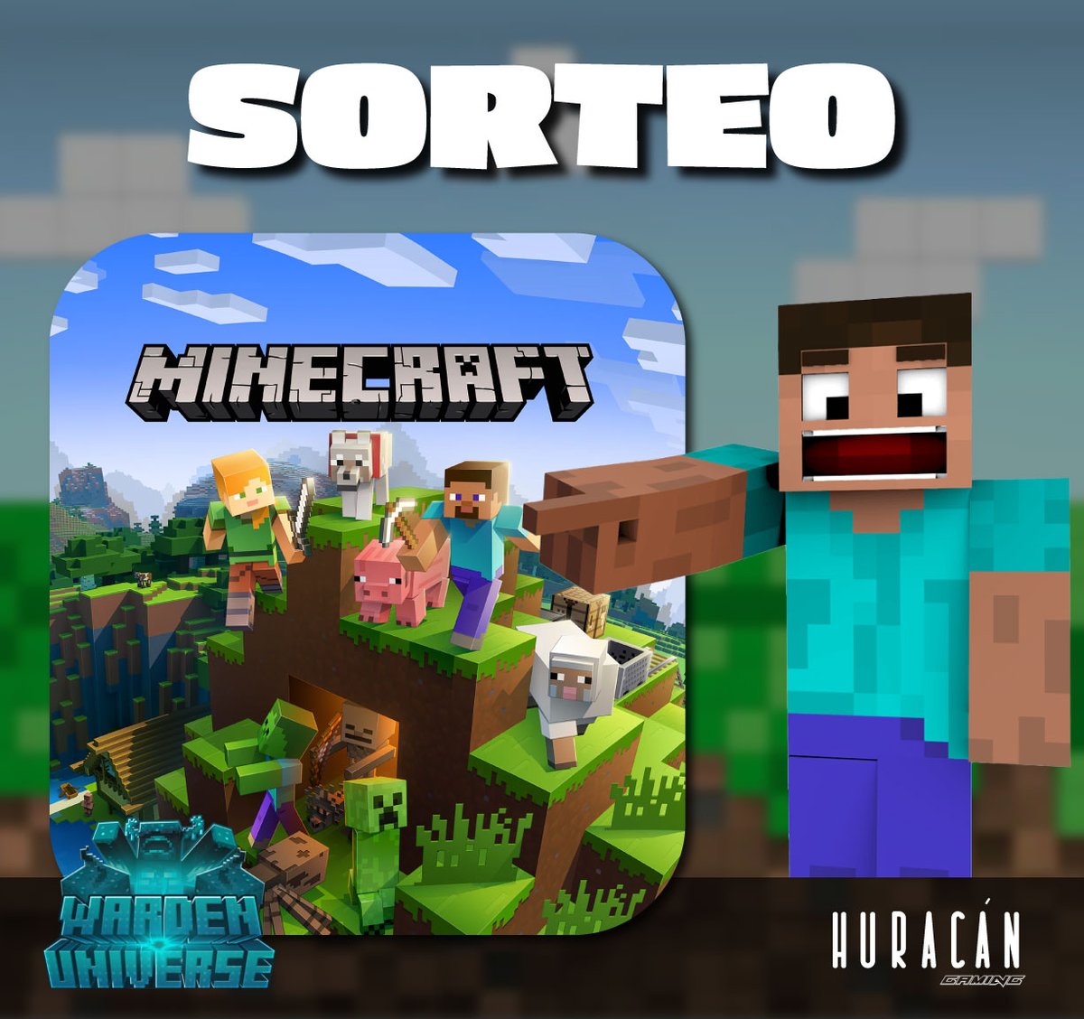 HuracanGaming's tweet photo. 🚨#SORTEO MINECRAFT PREMIUM🚨

📑REQUISITOS📑
✅ Seguir a @HuracanGaming y a @WardenUniverse0 
✅ Dar❤️y RT🔄
✅Entrar al Discord: https://t.co/ar4Gab3P2R

🗓️Se entrega el 7 de Abril https://t.co/ceqw6I0St9