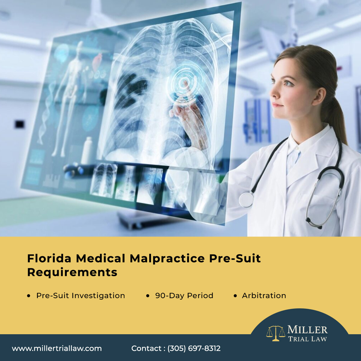 Florida Medical Malpractice Pre-Suit Requirements
VIEW TIPS... millertriallaw.com

#personalinjurylawyer #personalinjuryattorney #piattorney #pilawyer #miami #fortlauderdale #browardcounty #miamidadecounty#miamilawyer #miamiattorney