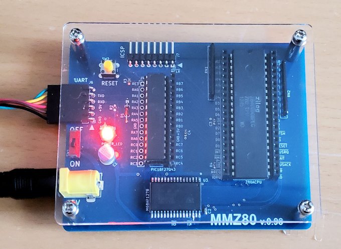 #MMZ80 とりあえず完成Z80 8MHz でEMUBASIC 動作　56958 Bytes free 広いメモリ空間