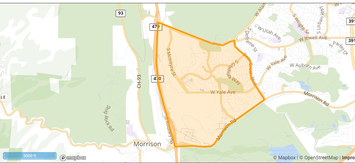 1/2 URGENT UPDATE: Jefferson County Sheriff and Lakewood Police has issued a pre-evacuation notice for the Solterra and Red Rocks Ranch Sub-Divisions, C470 East to Bear Creek Blvd, Alameda Pkwy South to Morrison Road, due to a Wildland Fire.