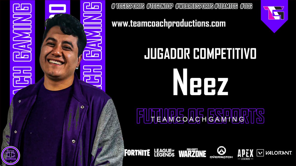 TeamCoachGaming's tweet photo. Es hora de que las leyendas salgan a la luz!!!
Presentamos a Neez como jugador competitivo
#TcGEsports #competitiveplayer #gamer #esports https://t.co/yg2fUja0Tx