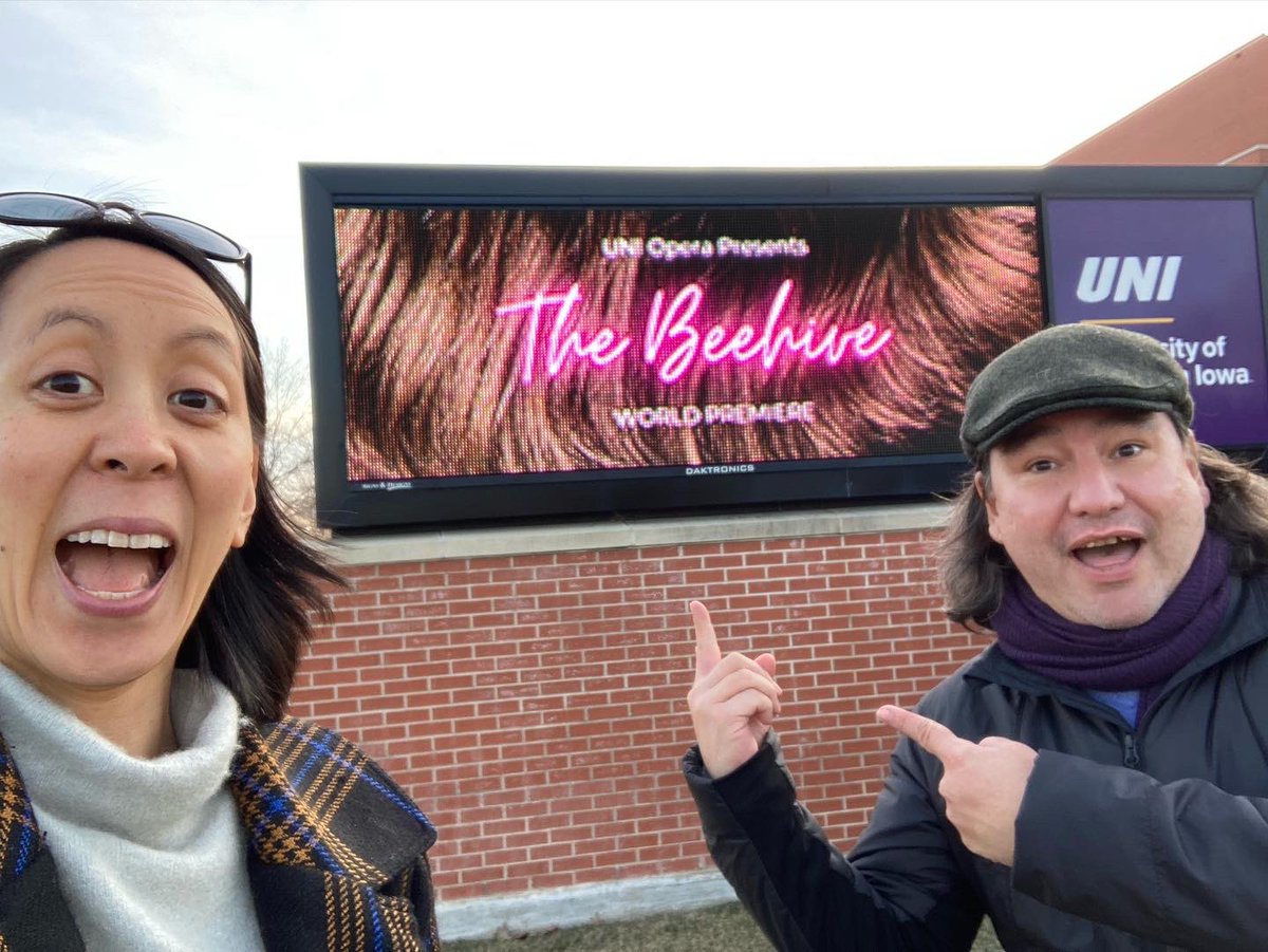 JorgeSosaMusic's tweet photo. Tonight is the closing of our comic #opera #thebeehive libretto by Melisa Tien produced and directed by Richard Gammon, commissioned by University of Northern Iowa. Couldn’t ask for a better creative team!! #toix3 https://t.co/gI1nD3k6x8