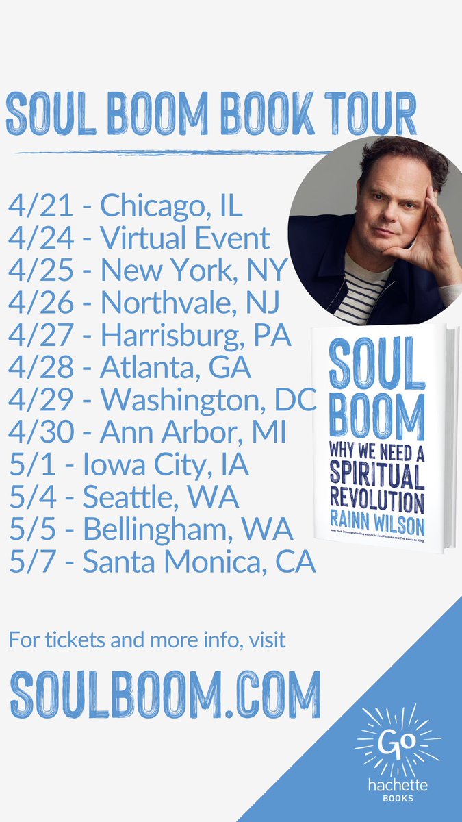 The SOUL BOOM Tour is coming to a city near you!
Go to SoulBoom.com to get tickets and your copy of the book at each event.
Can’t wait to see you!