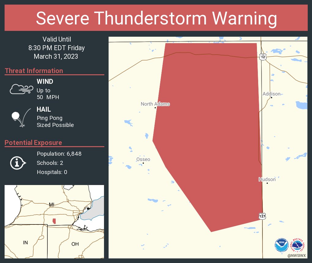 NWS Northern Indiana on Twitter "Severe Thunderstorm Warning continues