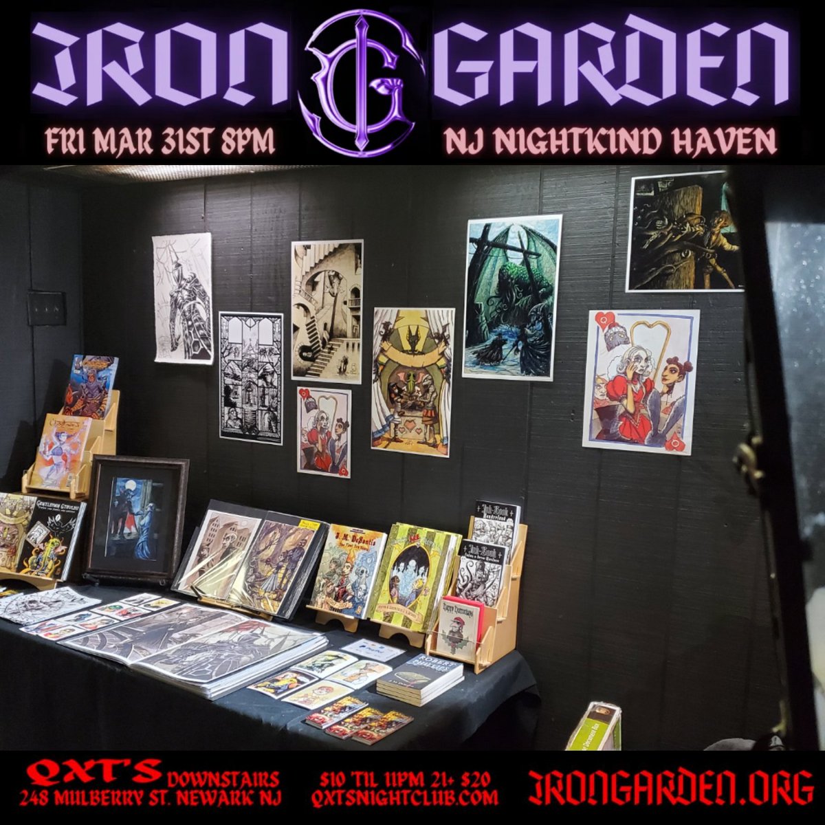 jmdesantis's tweet photo. A bit of a different set up, but so is the venue. Thanks to Iron Garden for hosting me. Come down to @QXTsnightclub tonight until close.
#art #artist #traditionalart #watercolors #watercolor #vampires #vampire #nightlife #Dracula #artauction #artexhibition #QXTs #IronGarden https://t.co/SABKrzCj2E