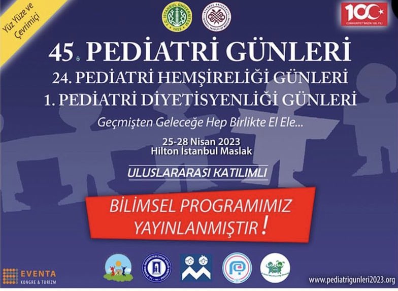 45. Pediatri Günleri kapsamında gerçekleştirilecek 1.Pediatri Diyetisyenliği Günleri’nin bilimsel programına pediatrigunleri2023.org adresinden ulaşabilirsiniz.