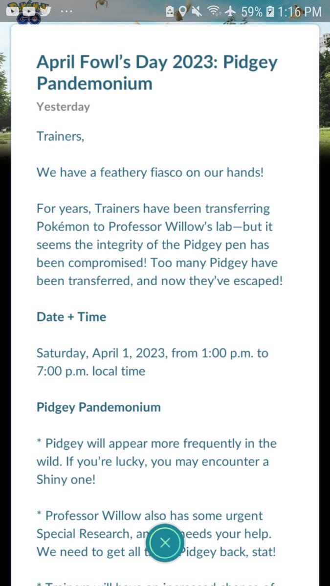 MarionEveni1's tweet photo. @PokemonGoApp @NianticLabs
Um..I don't know about you, but did you guys forget to turn on this event for New Zealand? This is meant to start at 1pm to 7pm local time, so far I've only seen 3 pidgeys #disappointed #Letdownonceagain #PokemonGO #Niantic #auckland #NewZealand https://t.co/hSZMAsDhAl