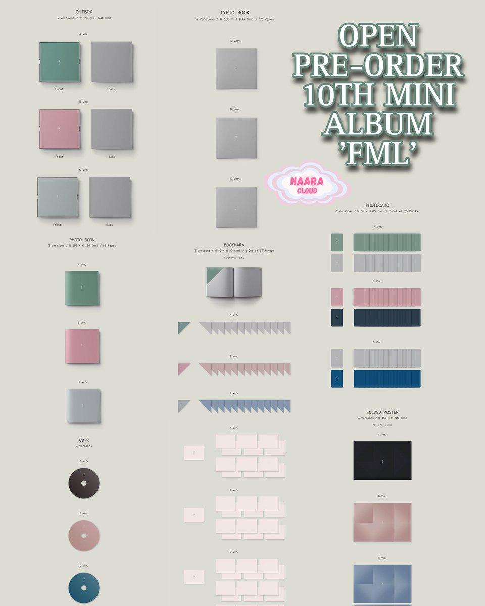💎OPEN PO 10TH MINI ALBUM 'FML💎

☆WEVERSE☆ (Get POB)
💙 1PCS 320k (Dp 250k)
💙 1SET 960k (Dp 750k)
💙 KiT 330k (Dp 250k)
💙 Wv Ver 180k (Dp 80k)

☆KTOWN☆ (Get POB jika ada)
💗 1PCS 260k(Dp 180k)
💗 1SET 750k (Dp 540k)
💗 Wv Ver 140k (Dp 75k)
💗 KiT 270k (Dp 170k)