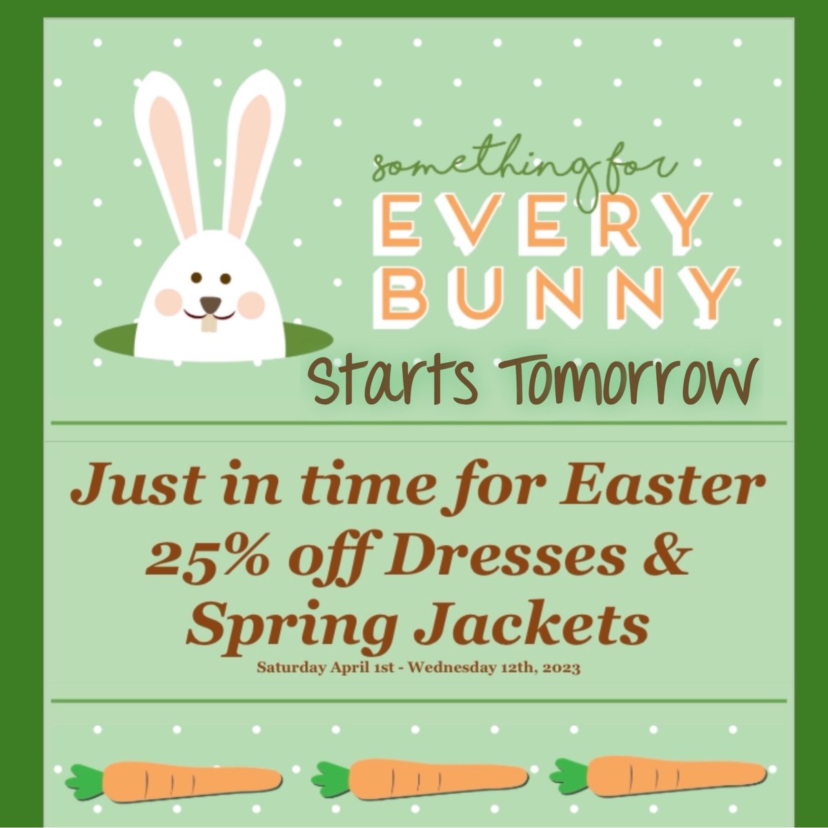 HipChicTX's tweet image. Easter Savings Start Tomorrow! #SAVE  #SpringDresses #SpringJackets #JohnnyWas #JWLA #Biya #IvyJane #UncleFrank #SisterMary #Caite #FDJ #HipChicBoutiqueFtWorth 
Shop Now at hipchicboutique.com