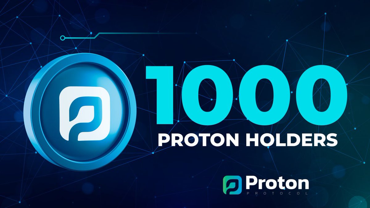 WE ARE PLEASED TO ANNOUNCE THAT 📣 NOW WE HAVE +1000 $PROTON HOLDER ⚠️ THANK YOU FOR ALL WHO BELIEVE AND SUPPORT SINCE BEGINNING ☄️

#proton #Crypto #Bitcoin #BNB