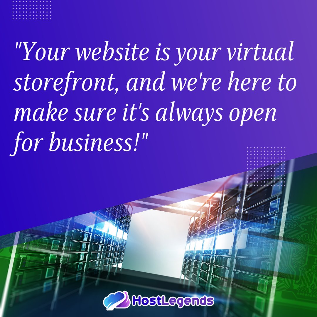 hostlegendscom's tweet image. Your website is your virtual storefront, and we&apos;re here to make sure it&apos;s always open for business!

#webhosting #onlinesuccess #digitalstorefront #websitetechnology #websitehosting #webserver #Hostlegends