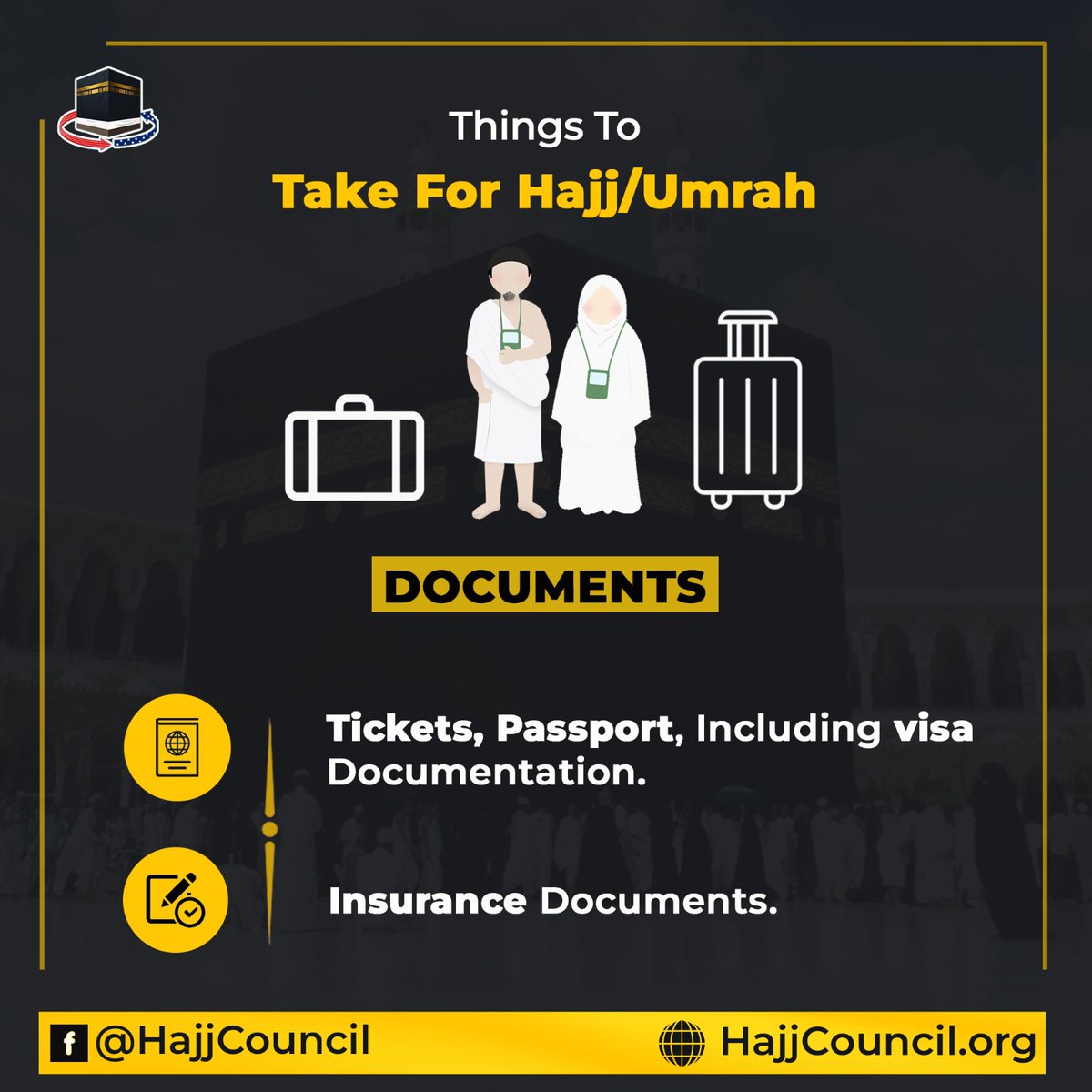 Hajj_Council's tweet image. Planning for Hajj or Umrah? Don&apos;t forget to carry these essential documents with you. #HajjPreparations #UmrahChecklist #TravelDocuments #IslamicTravel #HajjandUmrah #PilgrimageEssentials #HajjandUmrahTips #PilgrimagePreparations #HajjandUmrahDocument #IslamicJourney #HajjTravel