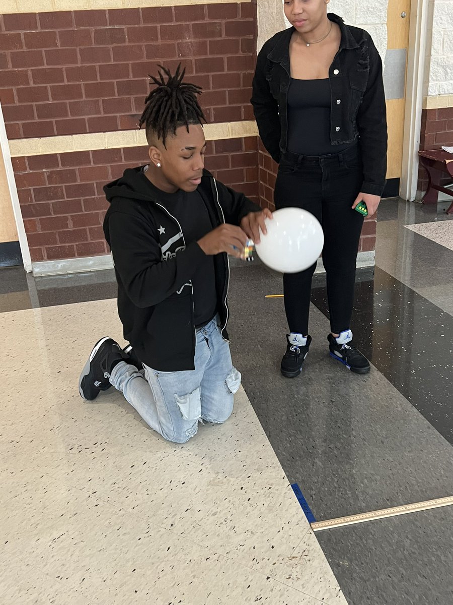 studentofedu's tweet photo. Today in Physical Science Dr. Sandoval had students testing Newton’s Law of Motion. When I say I love our students, I mean it with my whole heart ♥️ #jayrob https://t.co/f5nMHvcZoK
