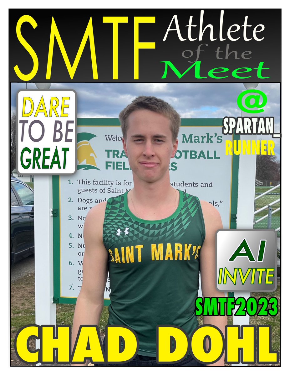 Chad Dohl and Elena Foresta were named the Ai DuPont Invite Arhletes of the week! Chad finished 2nd overall in the long jump and now has a PR of 22-1. Elena threw the discus for 3rd overall in discus With a throw of 103-10! Congrats!! <a href="/saintmarkshs/">Saint Mark's High School</a>