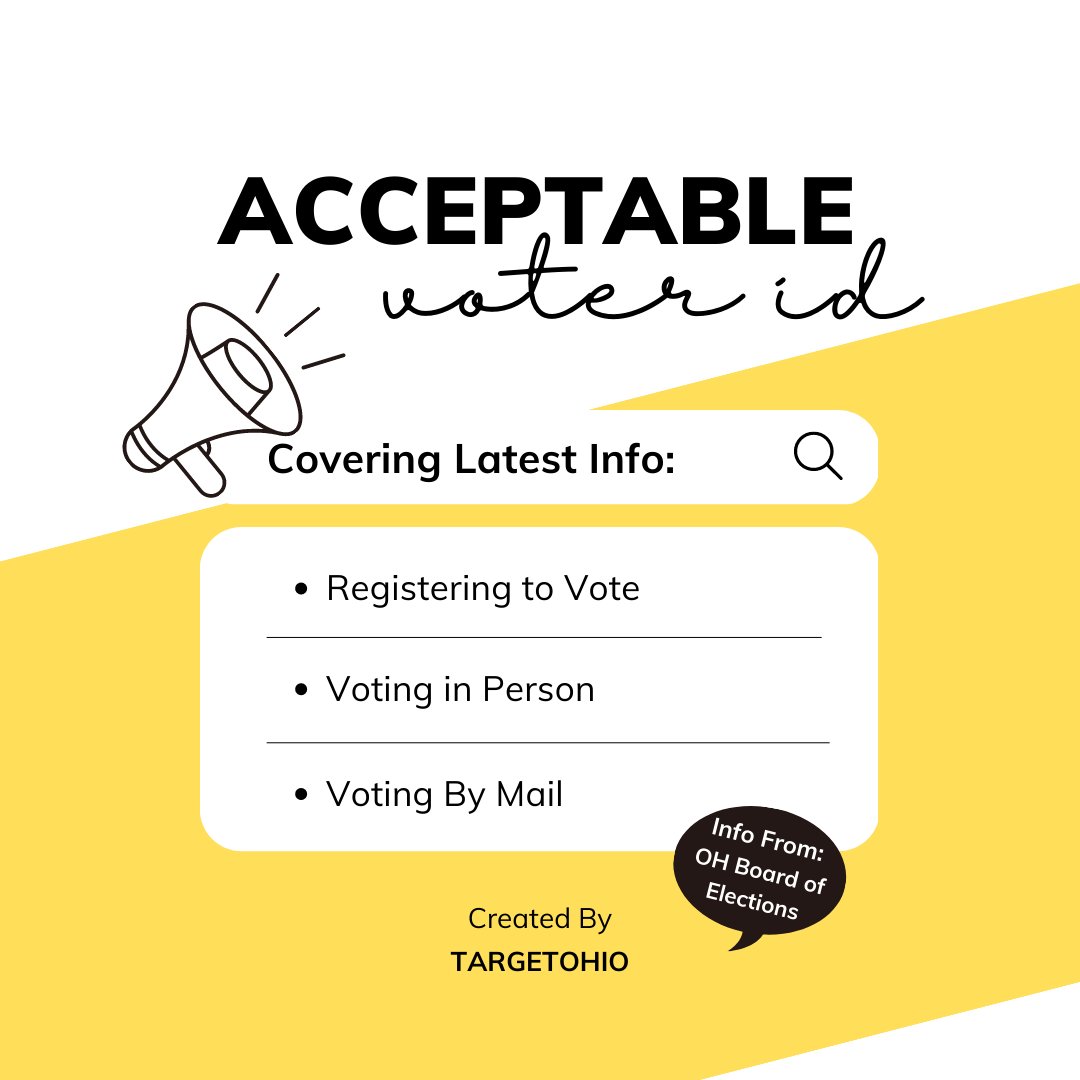 TargetOH's tweet photo. Voting is different this time around. Because of Ohio’s new ID laws, it’s important to check your voting plan. Swipe to make sure you’ll use an acceptable form of ID when you cast your ballot. #voting #voters #aapi #asian #rockthevote #votingrights #votingmatters #votingday https://t.co/3xvwm30VbE