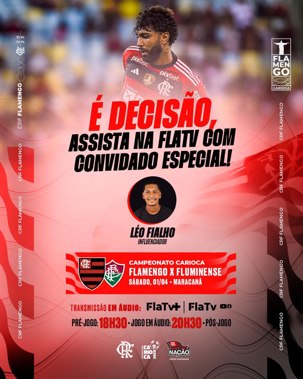 Flamengo on X: É amanhã, Nação! O MENGÃO enfrenta o Fluminense, às 18h, no  Maracanã, no jogo de volta da final do @cariocao! Acompanhe a partida ao  vivo e com imagens na