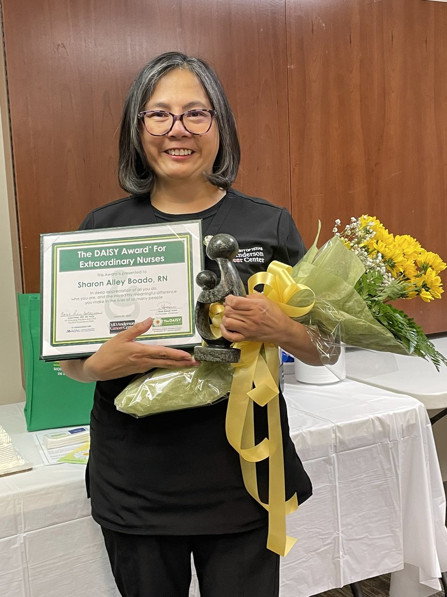 Celebrating our DAISY Award Honorees - April Thomas (GI Center), Reena Binu (Leukemia Center), and Sharon Boado (PACU),<a href="/CarolPorterDNP/">Carol Porter DNP, RN, FAAN</a> <a href="/MDAndersonNews/">MD Anderson Cancer Center</a> <a href="/DAISY4Nurses/">DAISY Foundation</a>