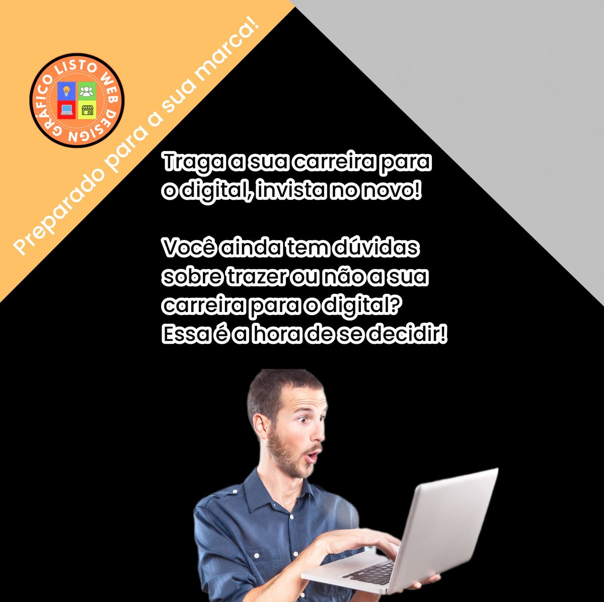 ListoDesign's tweet photo. TRAGA A SUA CARREIRA PARA O DIGITAL!

#digital #missaodaempresa #invocação #designgrafico #marketingdigital #identidadevisual #propaganda #redessociais #logomarca #marca #empreendedorismo #webdesign https://t.co/sZDCFdxTBr