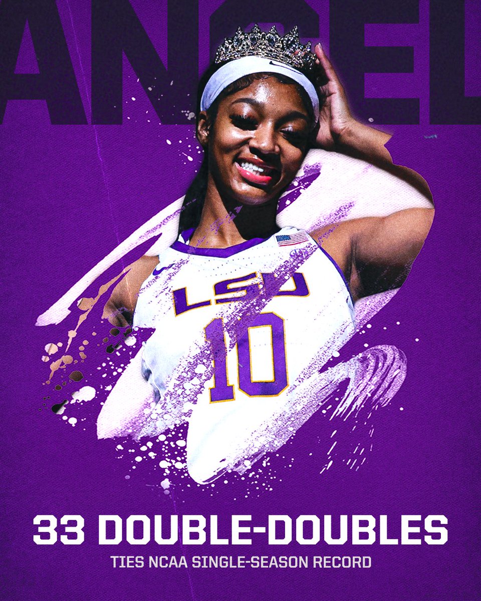 SECNetwork's tweet photo. No. 33 for the Bayou Barbie 👑

@LSUwbkb | @Reese10Angel https://t.co/ccjg9VN9zV